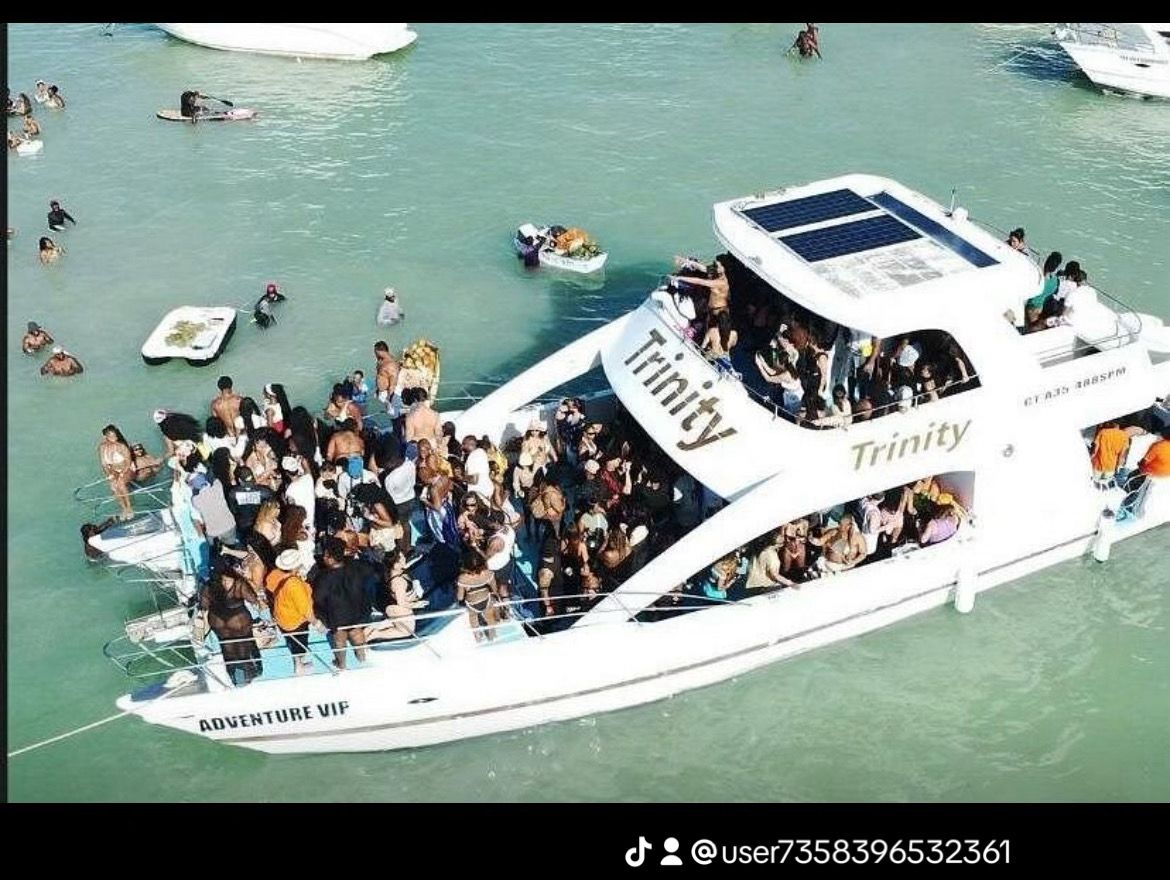 Party boat aerial view